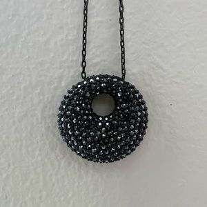 Swarovski Jet Hematite Pendant Necklace